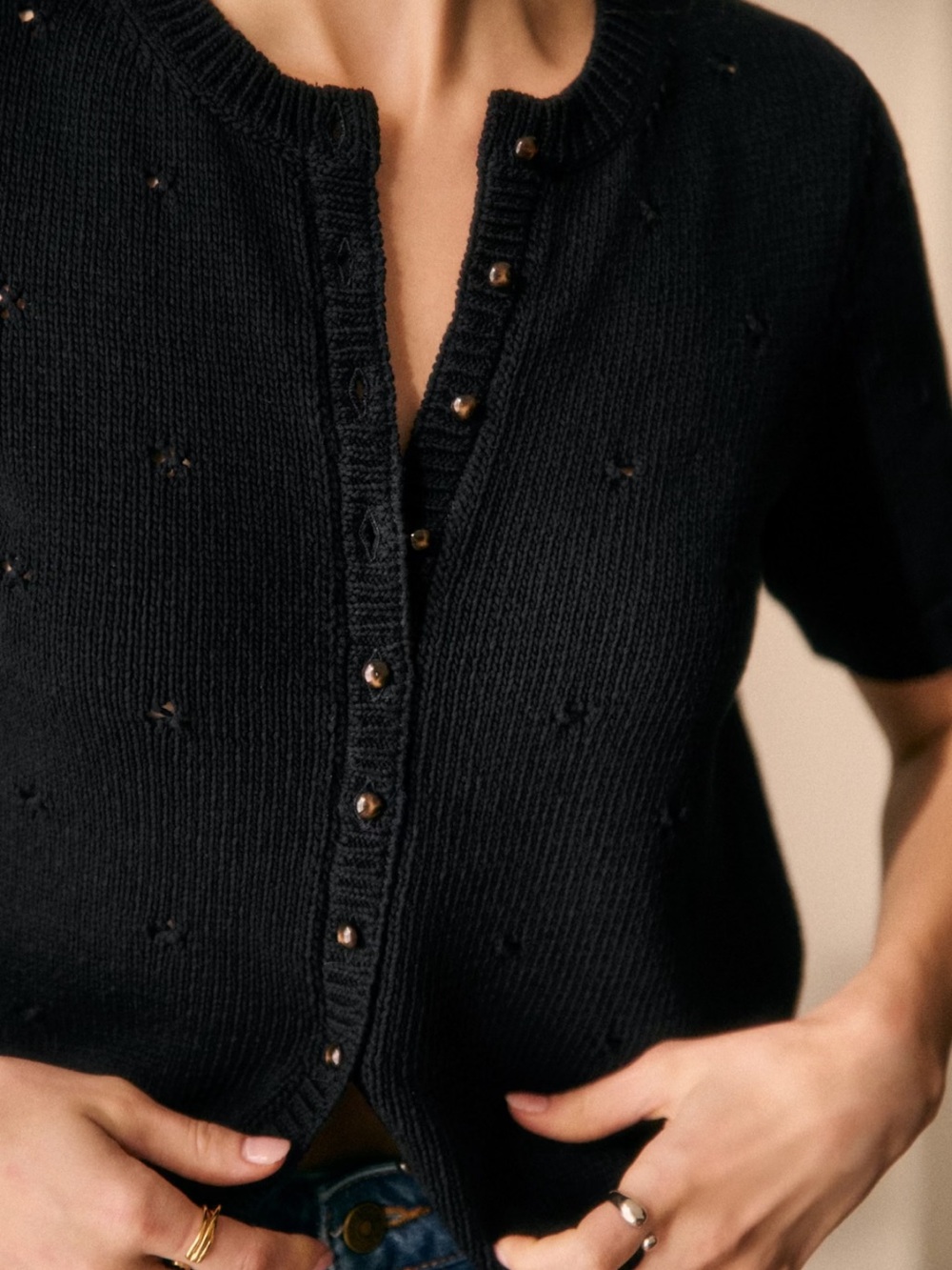 NWT Sézane Kyle Cardigan in Black